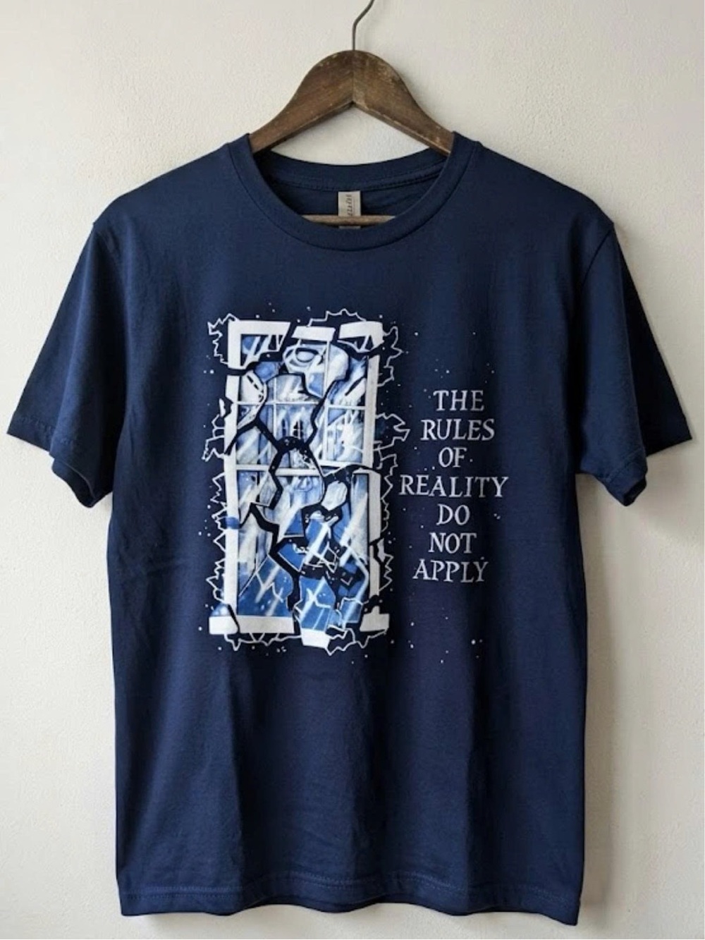 Gildan Navy Short-Sleeve Tee with Blue & White Graphic | Unisex Shirt